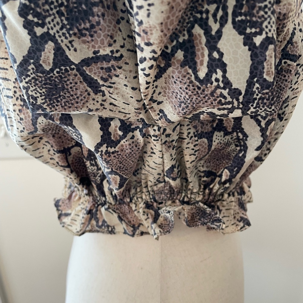 LPA REVOLVE Rara Snakeskin Ruffle Cropped Top - Picture 8 of 14